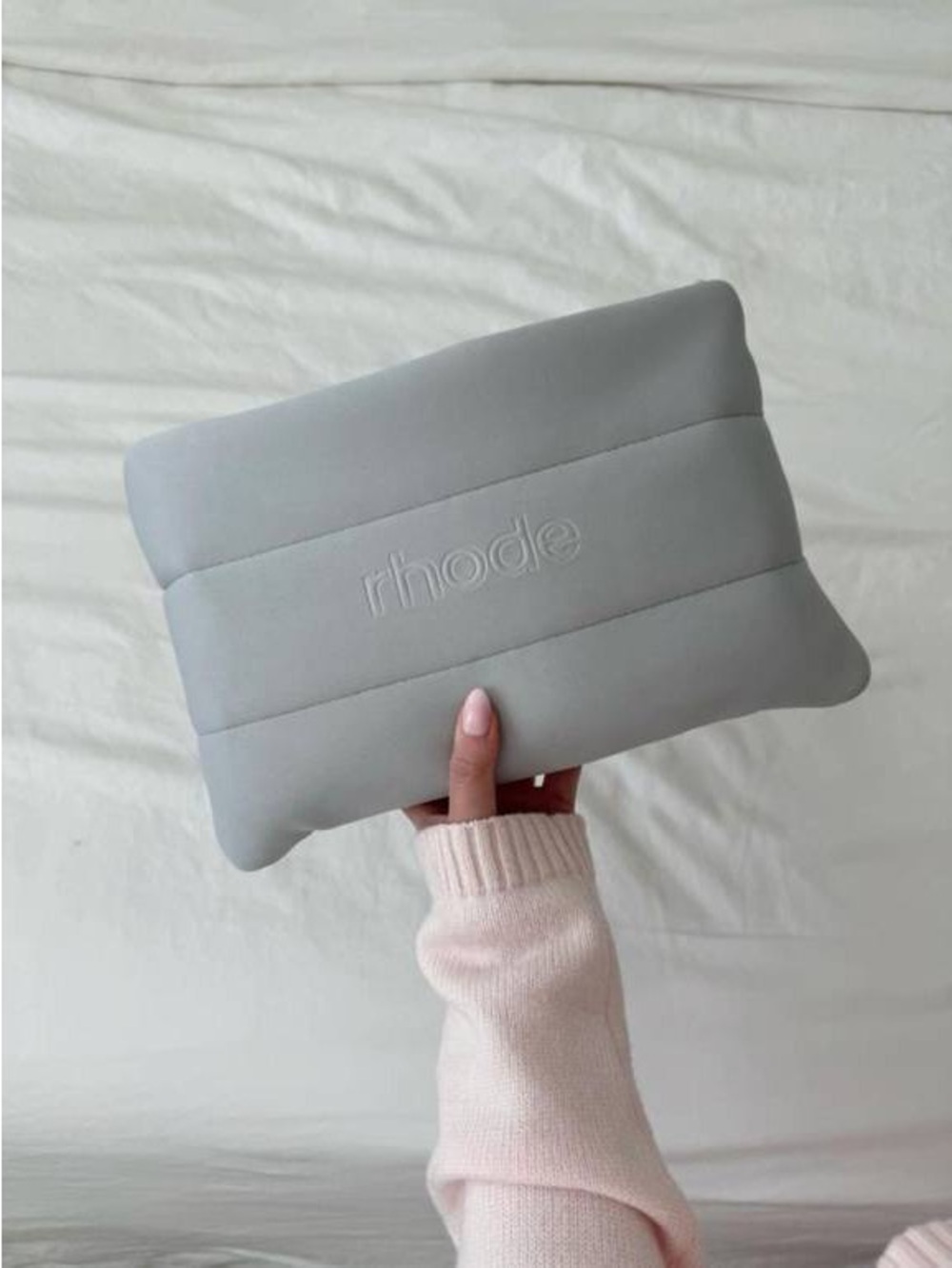 RHODE large bubble bag gray cosmetic makeup bag